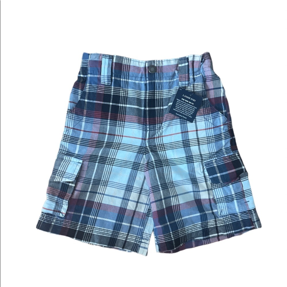 Lands' End Toddler Boy's Shorts Plaid 4T NWT